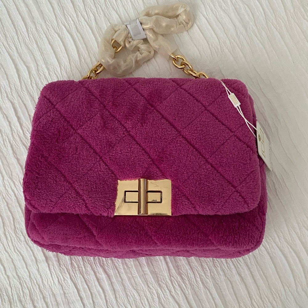 Magenta Plush Quilted Women's Bag